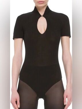 Wolford - Merino Rib String Body, Black, Size: M